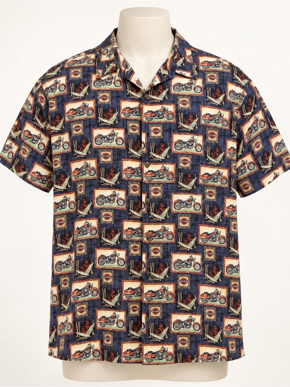 Harley-Davidson Tori Richard 3XL Motorcycle Hawaiian Camp Shirt Made in USA
